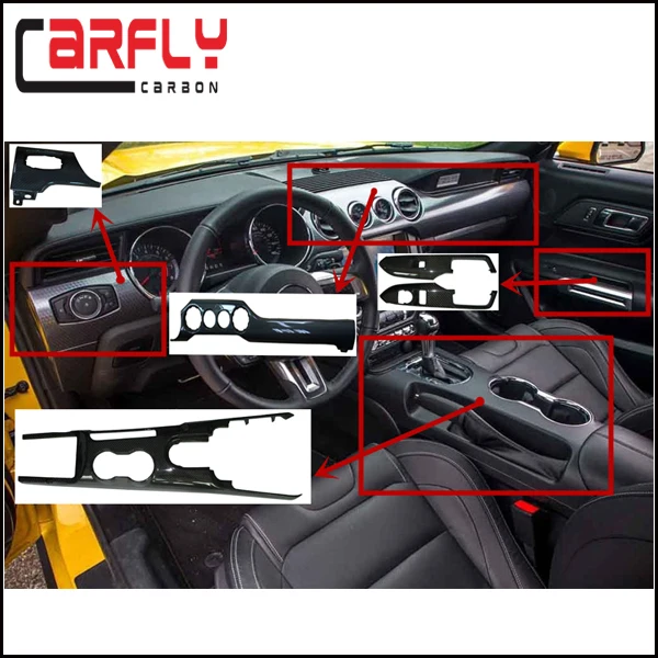 Mustang Gt Carbon Fiber Interior Accessories Inner Trim Parts For Mustang Gt Body Kits 2015up Buy Mustang Gt Carbon Fiber Interior Accessories Inner