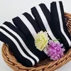 Fashion Black And White Striped Knit Fabric Ribbon Elastic Ribbon