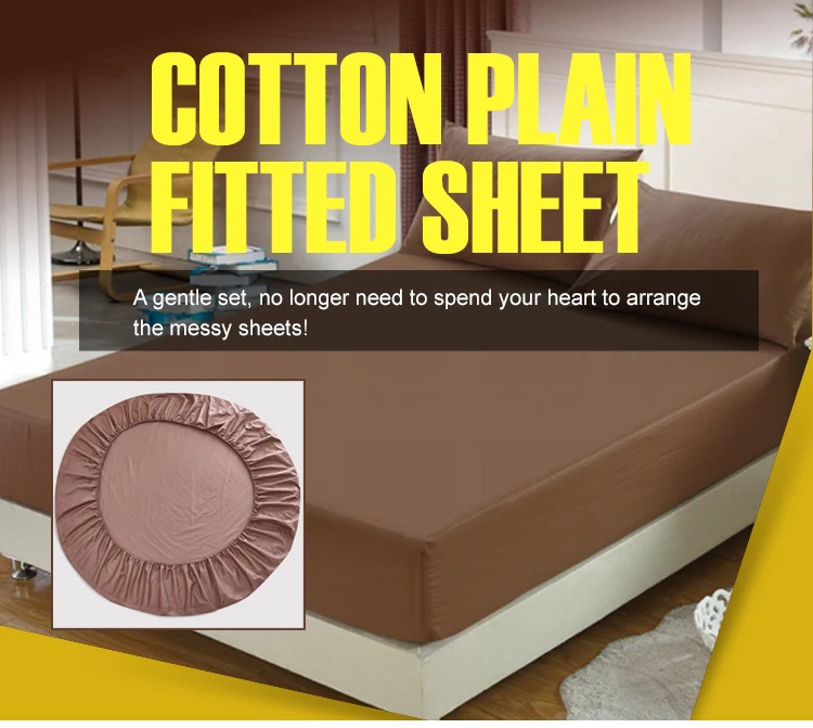Plain Dyed Cotton Elastic Single Bed Fitted Sheets Buy Single Bed