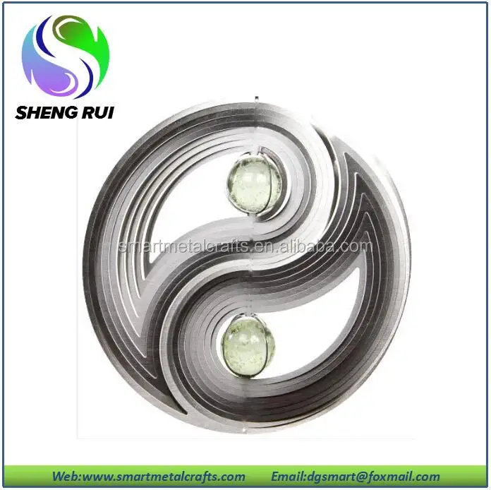 Silver Yinyang Wind Spinner With Ball Metal Wind Spinner Garden 3d Wind Spinner Buy Yinyang