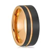 Wholesale Fashion Jewelry Rose Gold Groove Black Tungsten Ring Men Women Wedding Band