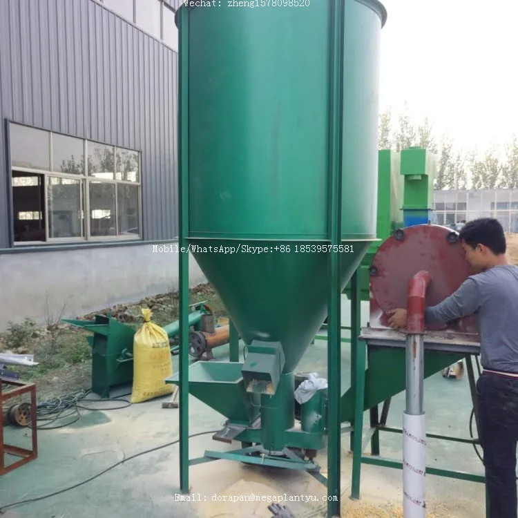 Both Electric And Tractor Pto Powered Feed Mixer Grinder 1.5m3 Vertical