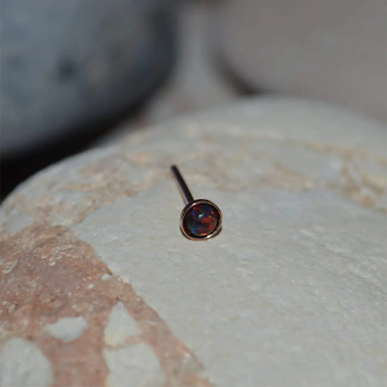 Cross Cartilage Earring Stud Find Get Quotations 3mm Black Red Opal Tragus Stud Gold Nose Earring