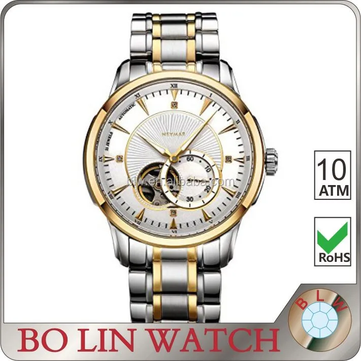 Top quality luxury design from international brand real 18K gold watch for ladies