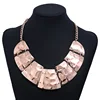 Fashion Charm Jewelry Silver 18k Rose Gold Plated Pounding effects Statement Necklace Costume Jewelry For Women Teens Gifts