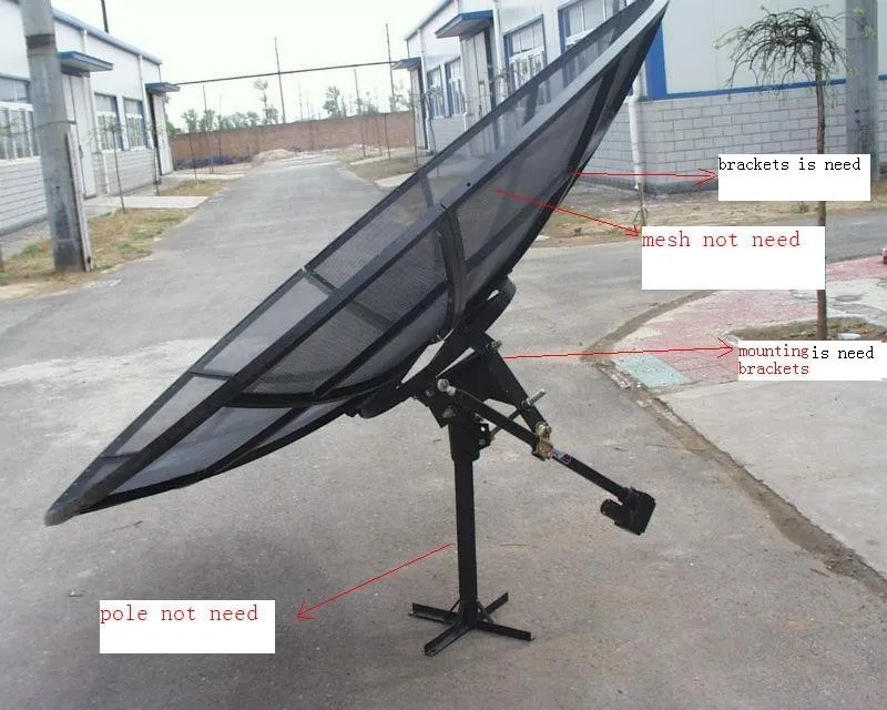 C1.8m Big Ground Mount Aluminum Mesh Dish Satellite Antenna Design For