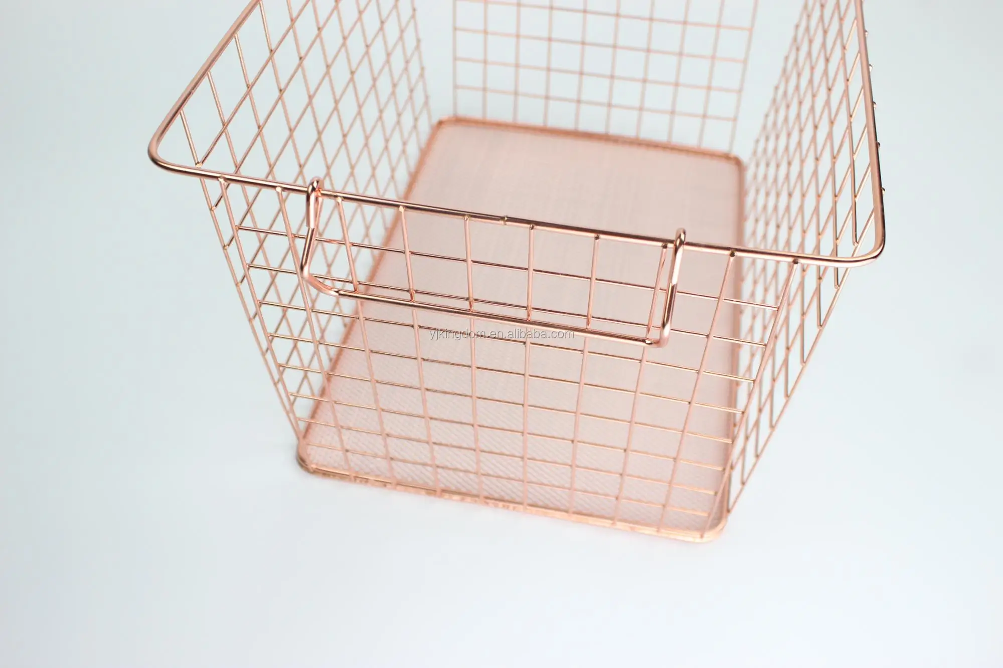 550-60a Nuevo Diseño De Malla De Alambre De Metal Oro Rosa Cesta De