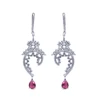 JRLTurkish 925 silver Earrings Ruby Cubic Zirconia Earrings