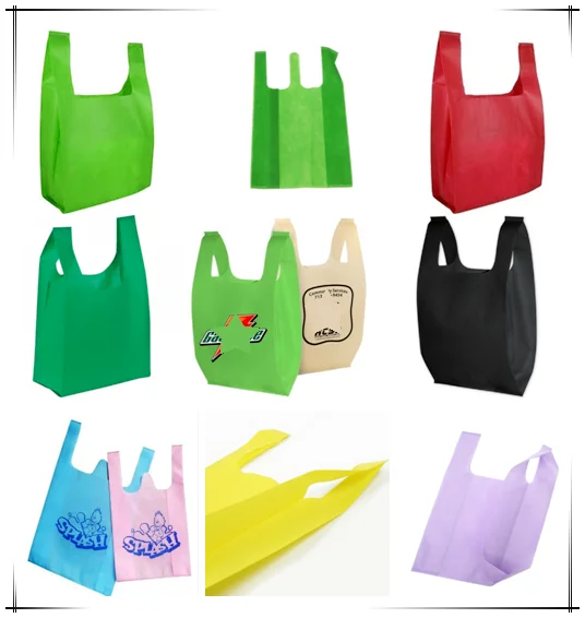 Quanzhou Golden Manufacturer Reusable T Shirt Packaging Non woven Cloth Bag/45gsm nonwoven T-shirt bag