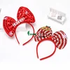 Christmas Holiday Party Gifts Mickey Minnie Sequined Bow Headband