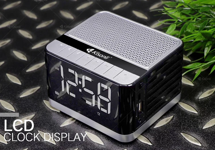 Creative Mini BT Wireless Portable Boombox Alarm Clock Speaker With TF/FM/USB/LCD Function - ANKUX.COM