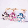 New Fashion Creative Cute Octopus Keychain Crystal Ocean Animal Car Key chains Female Bags Pendant Accessories Keyring