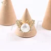 Top design pearl ring mounting easy butterfly shape pearl rings jewelry for women