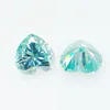 GRA certified Moissanite wholesale price green color heart shape 6.5*6.5mm 0.86ct