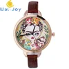 WJ-7058 Vogue Flowers Girl Watches Monkey Women Handwatches Parrot Bird Bright Leather Wrist Watches