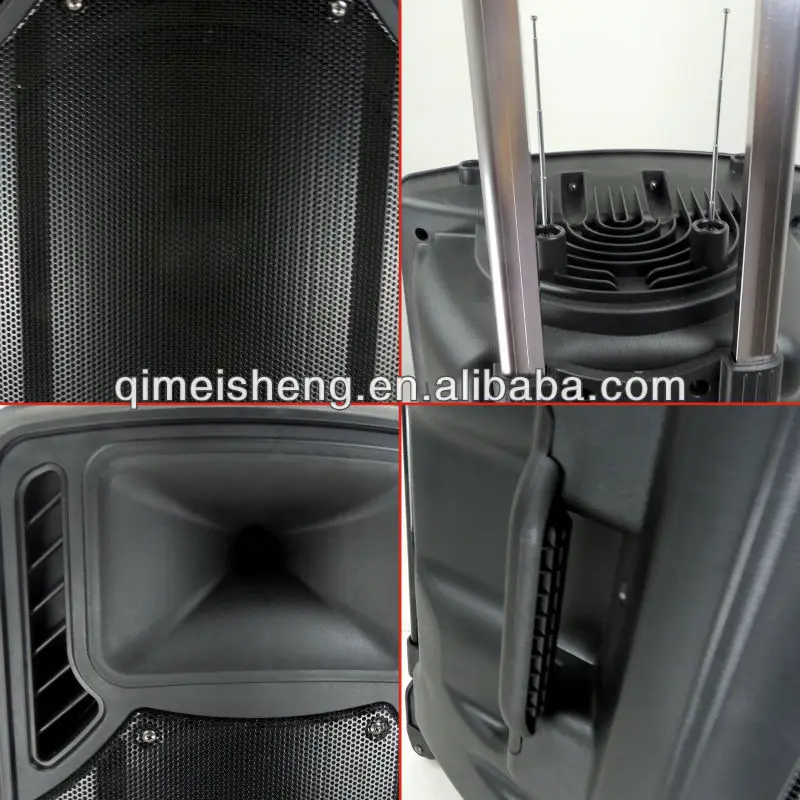 Professional powerful 15 Inch portable speaker with USB/SD/FM/built-in battery trolley portable speaker - ANKUX.COM