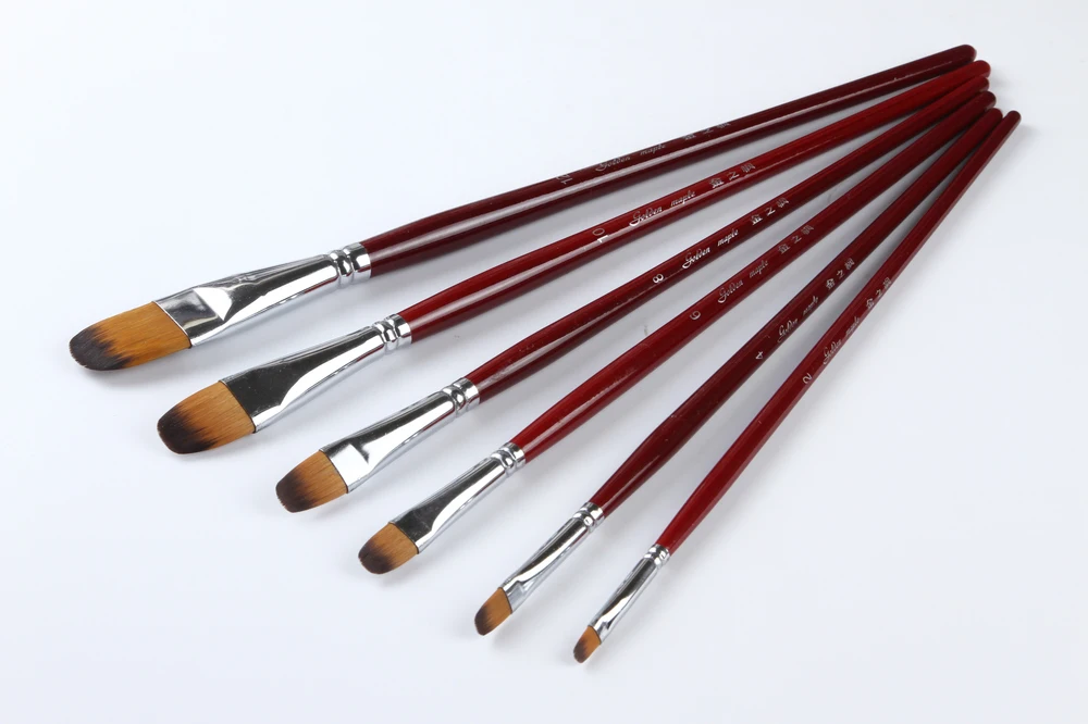 high quality weasel filbert brushes set nylon brush artist