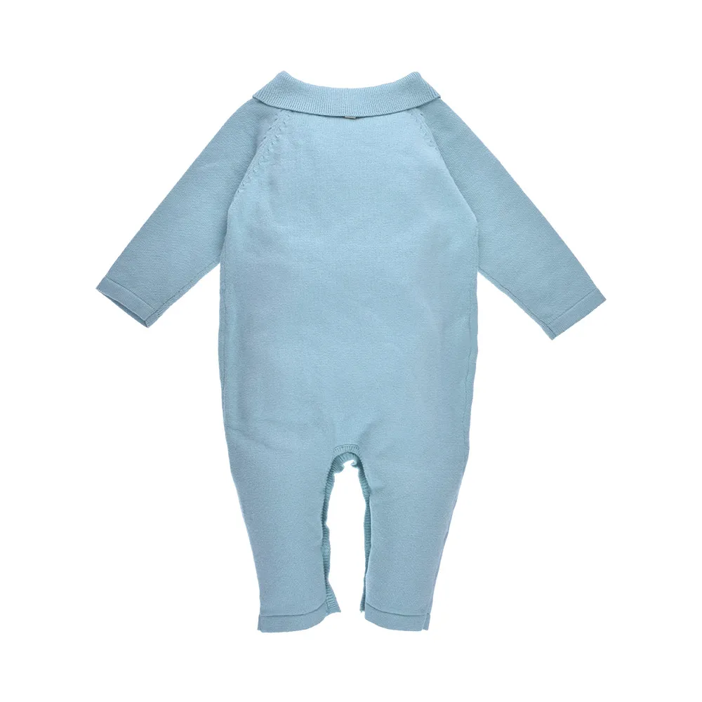 collared romper baby boy