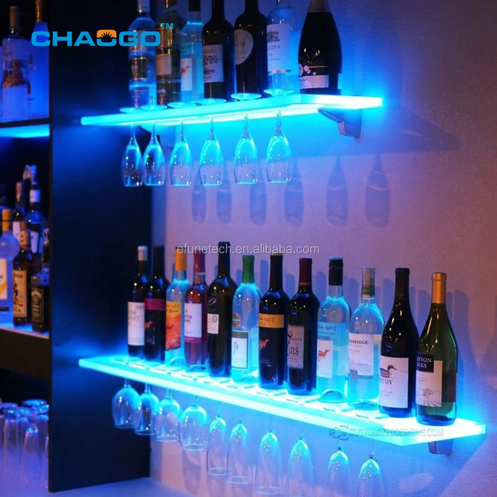 LED RGB Color Changing Bottle Rack Bar Back Hookah Lounge Table Night Club Light