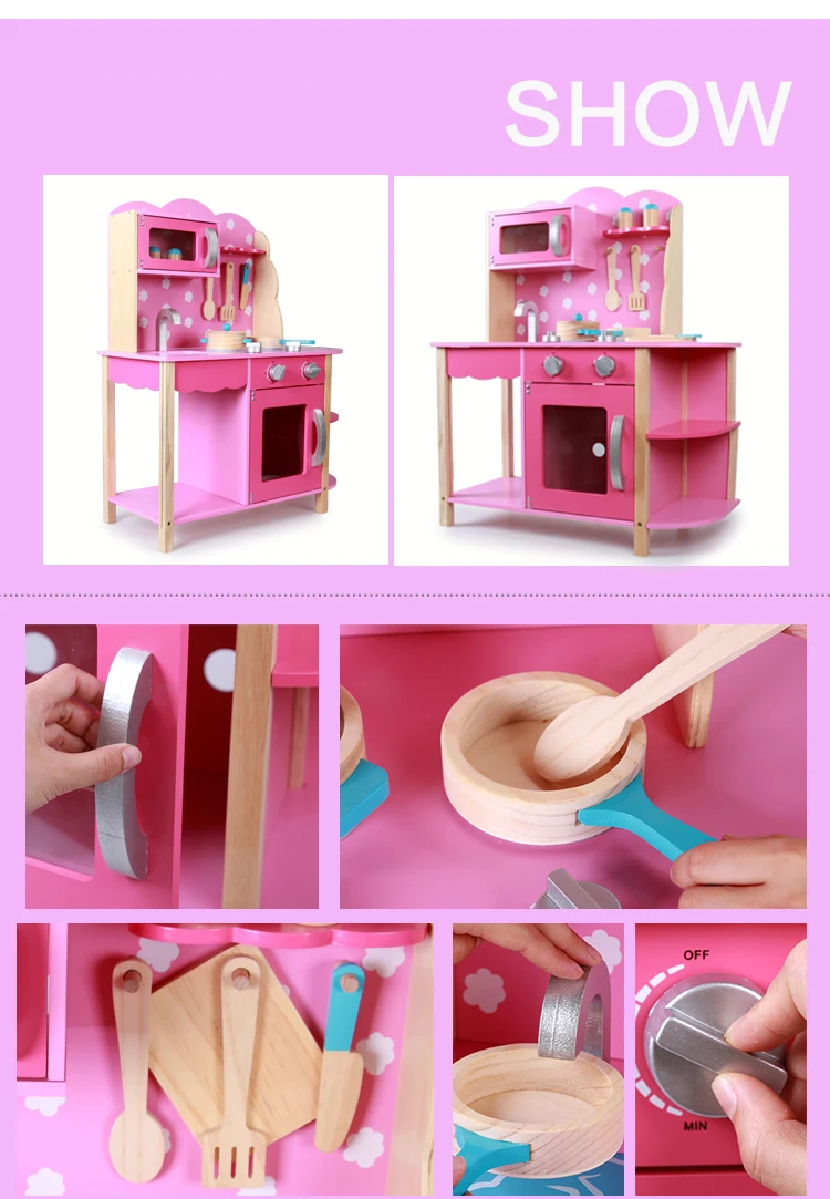 pink colour kitchen set toy