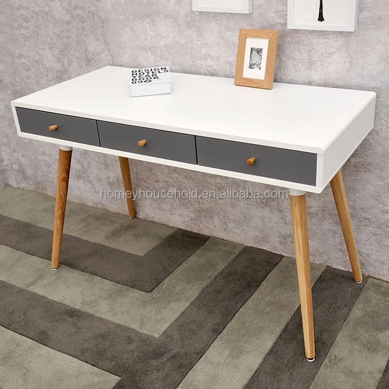 Office Desks Fashion Scandinavian White Oak Wooden Computer Table