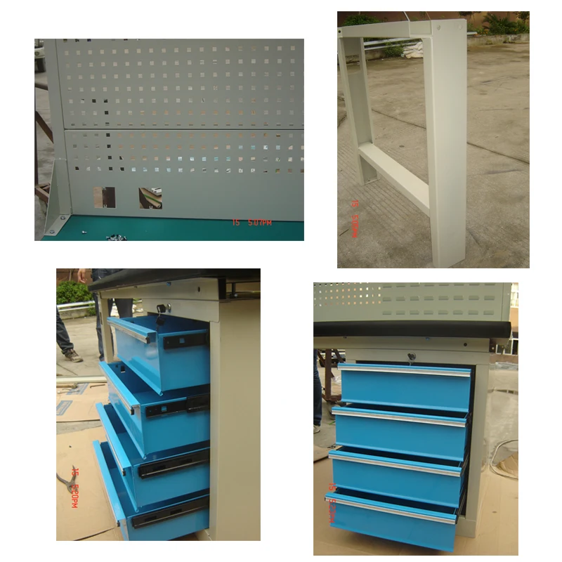 High Quality Heavy Duty Lighting Metal Tool Workbench With 4 Drawers
