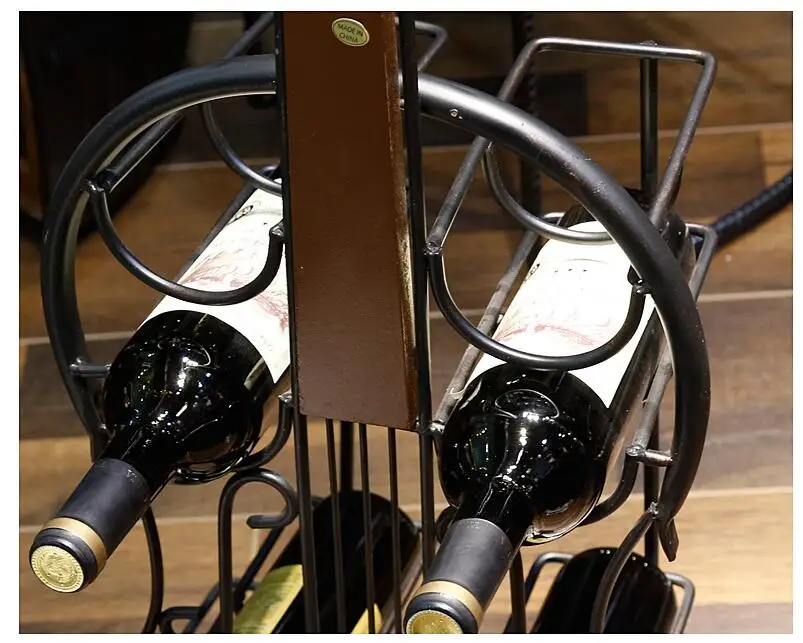 European Style 4 Bottle Cello Guitar Violin Shape Iron Wine Display