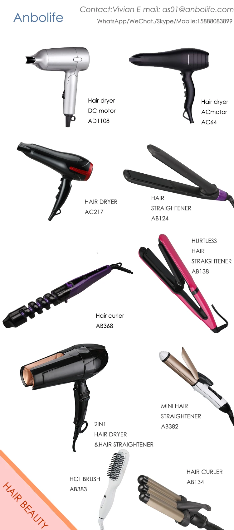 New Designed 2 In 1 Hair Dryer Heater& Hair Straightener Professional