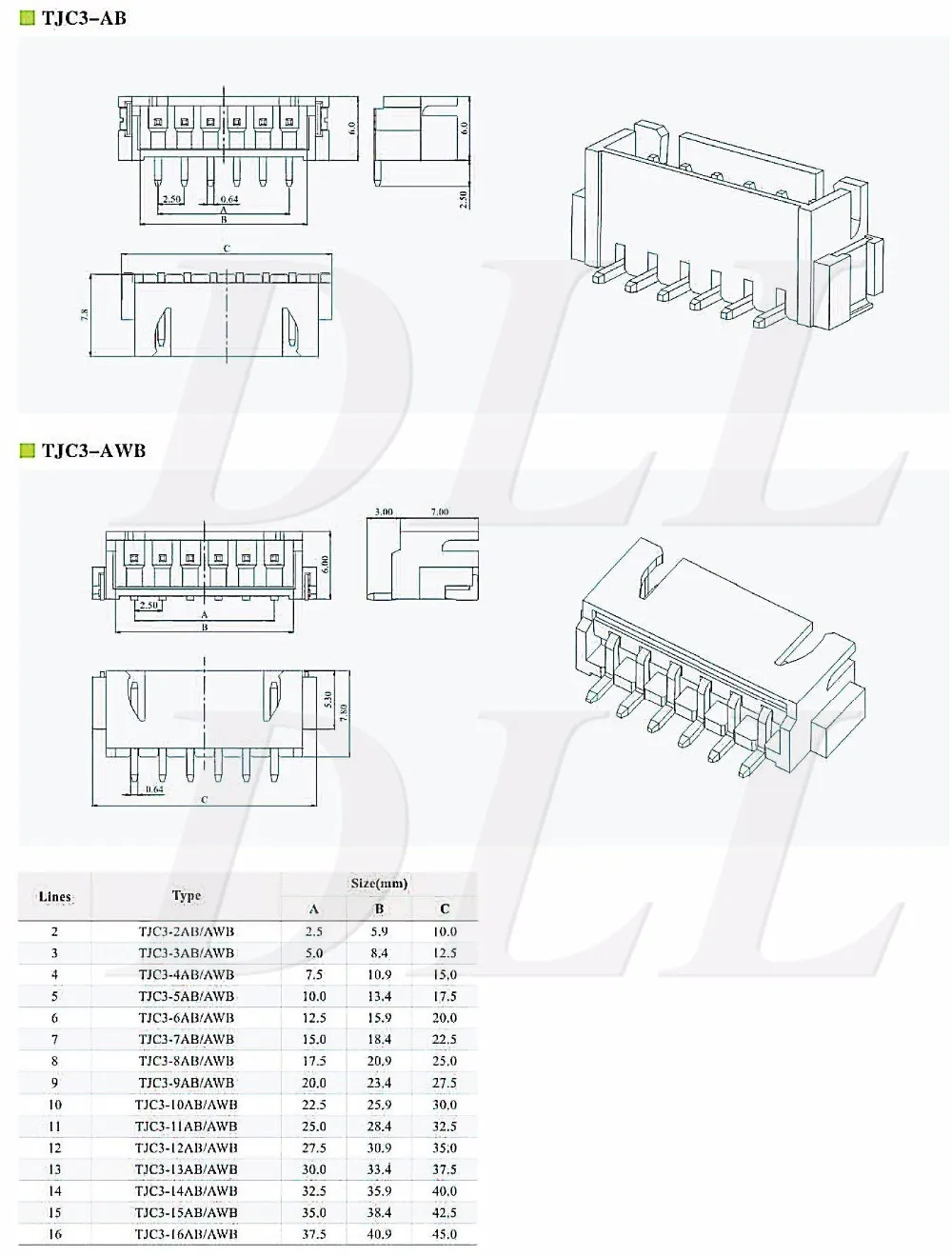 Equivalent Jst Xh 2.54mm Xhp-2 Xhp-3 Xhp-4 Xhp-5 Xhp-6 Xhp-2 Xhp-7 ...