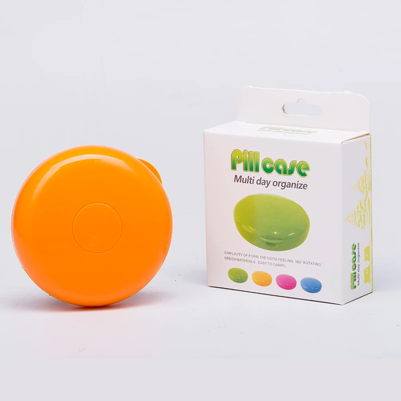 Folding Round Shape Child Proof Pill Box Case 7 Days Buy Pill Box 7