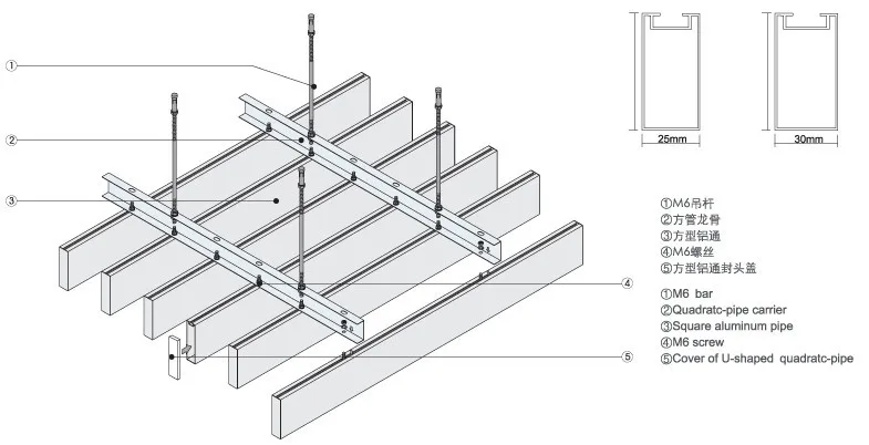 Godot High Quality Wave Aluminum Strip Ceiling Baffle Ceiling