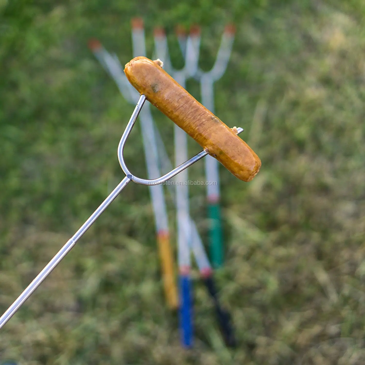 4 Pcs Telescopic Roasting Sticks Barbecue Forks /safety Bbq Hot Dog