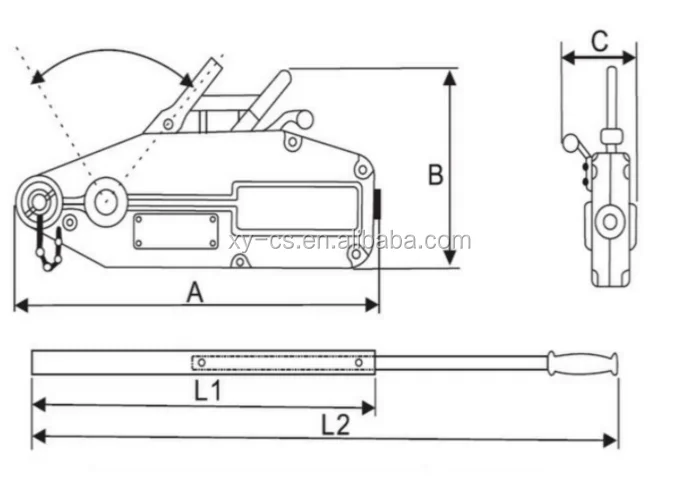 20 Meters Long Steel Wire Rope Manual Hoist Winch with 0.8-5.4T Capacity for Power Construction