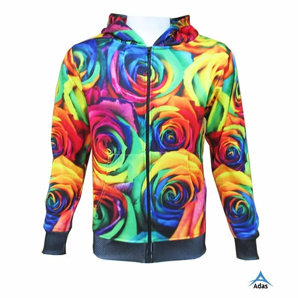 Cool Custom Sublimation Printing 100%polyester Zip Up Warm Hoodie - Buy ...