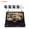 LOOSAFE 4ch wifi nvr kit 10 inch screen 2mp camera night vison cctv wireless camera 1080p system
