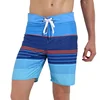 Factory Wholesale OEM 100% Polyester Stripe Printed Men's Sports Running Swimming Board Shorts Beach