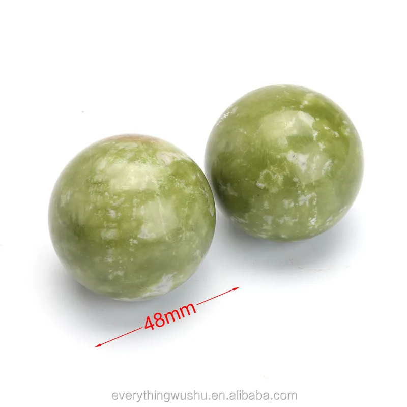 Chinese Health Exercise Stress Natural Jade Stone BAODING Balls Relaxation Relief Therapy Hand Care Tool