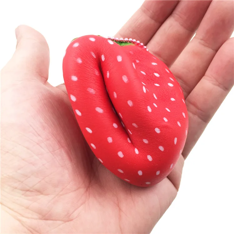 China Factory Supplier High Quality Soft Slow Rising Mini Fruit Strawberry Keychain Kids Squishy Toys With Good Smell