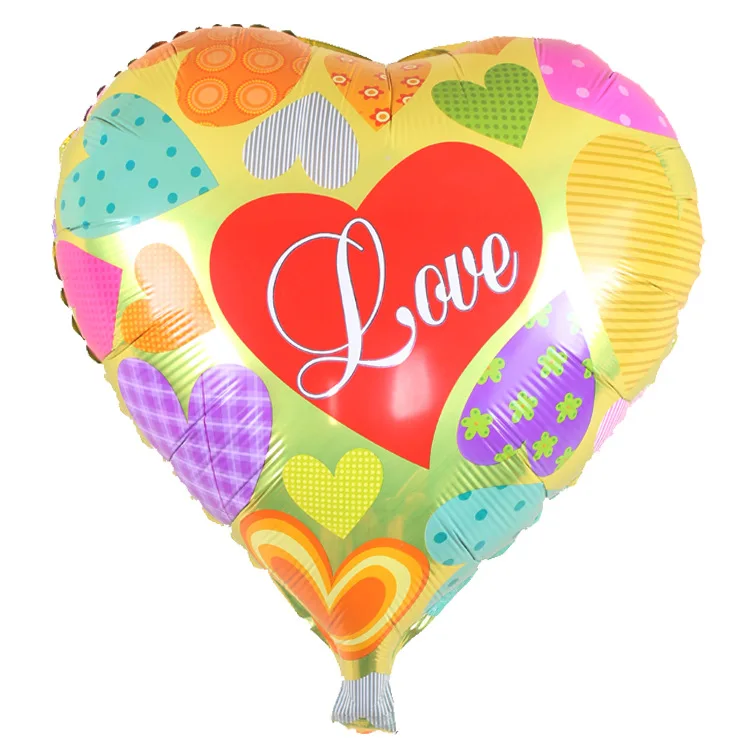 Wholesale Valentine's Day Foil Heart Shaped 18 Inch Helium Mylar