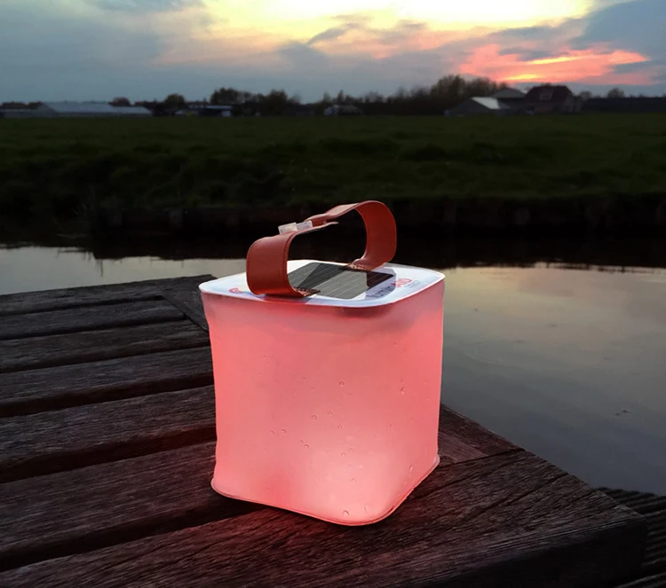 outdoor collapsible LED solar Inflatable light folding 100 waterproof 2-in-1 Phone Charger battery camping Lanterns