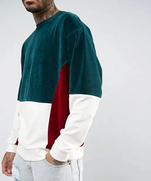 Oversized Velour Fabric Crewneck Sweatshirt Men Designs - Buy Oversized ...