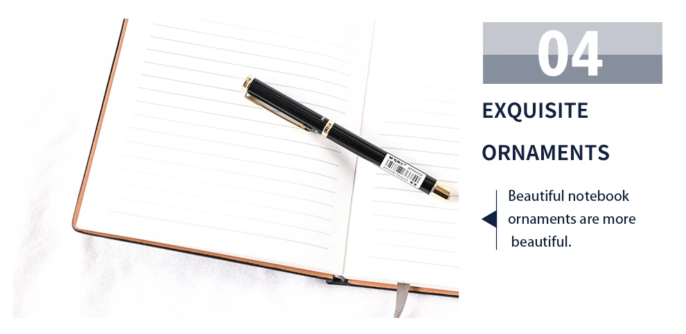 Promotional Custom Logo Paper Back A5 PU Leather Notebook With Pen