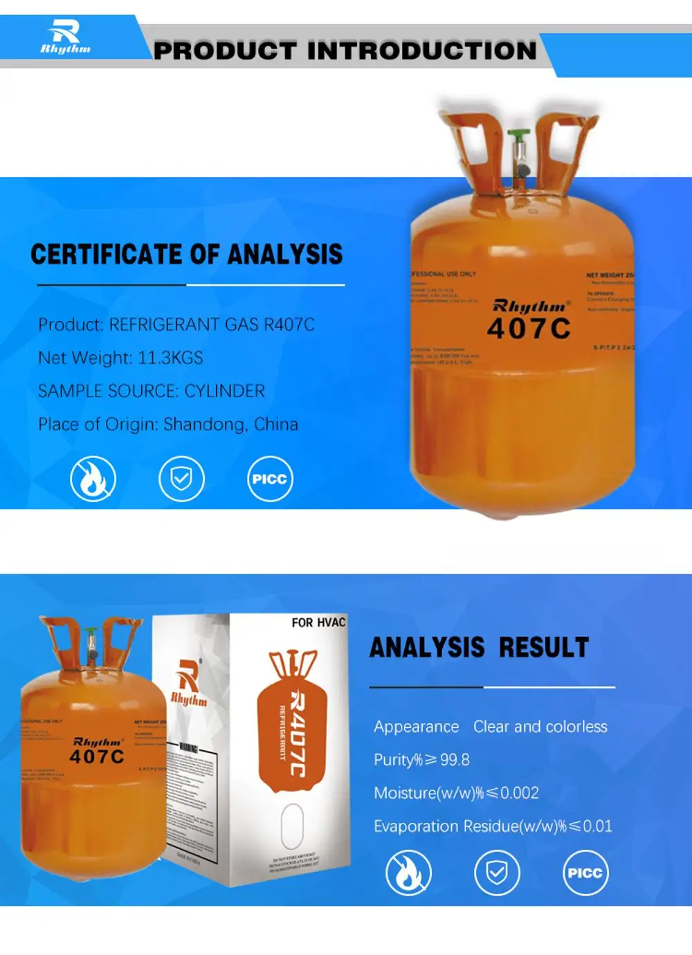 High Quality Refrigerant Gas 407c Bottle Colours Buy Refrigerant