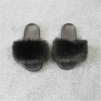 China Wholesale Supplier Fake Fur Slippers Flat Indoor Faux Fur Slides - Buy Faux Fur Slippers ...