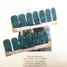 Blue Simple Line Nail Arts Sticker 14 pcs set Waterproof Nail Decal Art Sticker Gel Polish