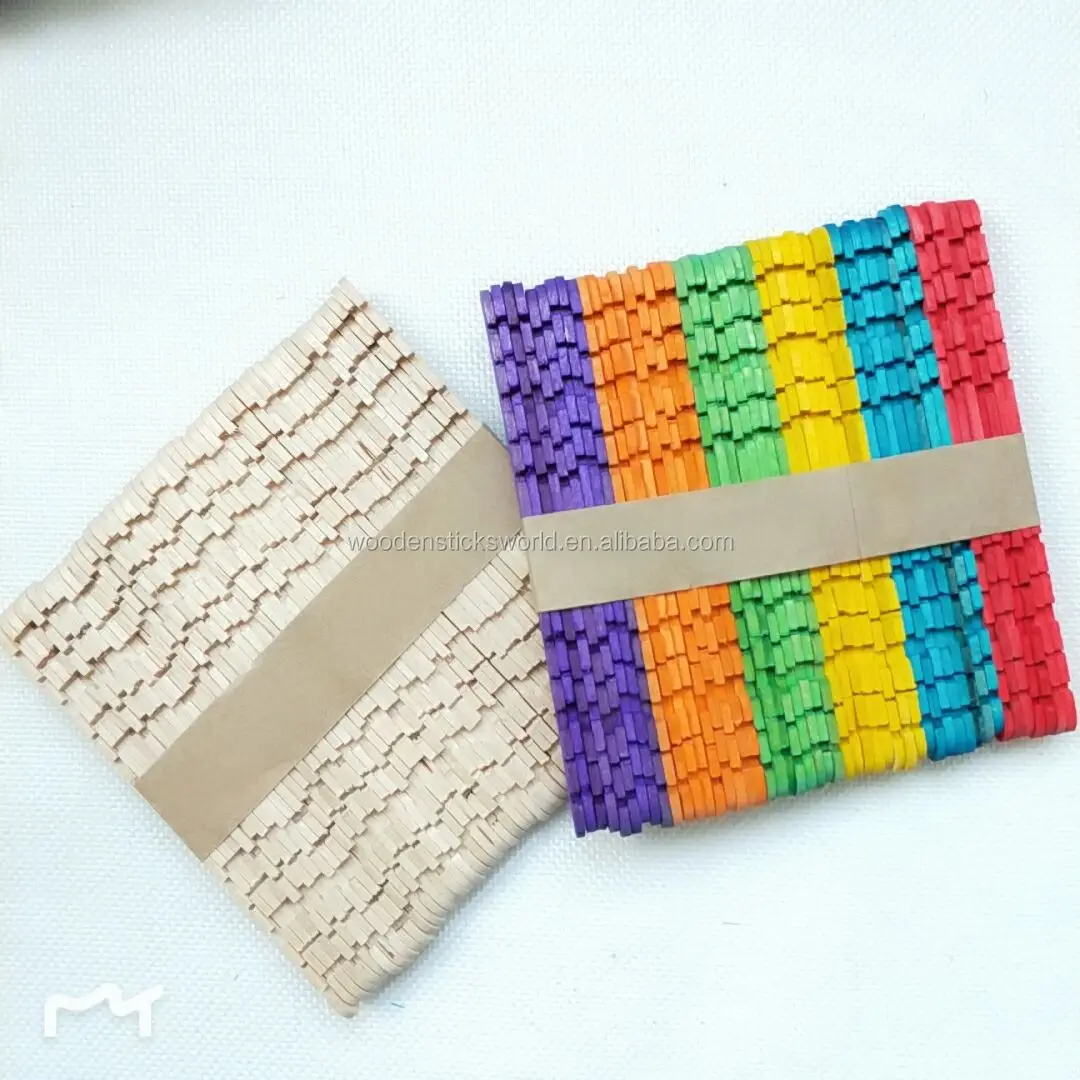 4.5 Inch Birch Grooved Wooden Craft Sticks/wooden Ice Cream Sticks For Diy Handcrafted Buy