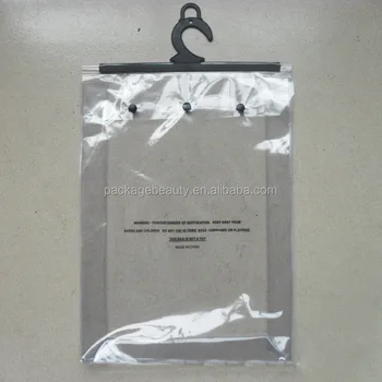 non toxic clothing packaging clear pvc plastic hanging bag for