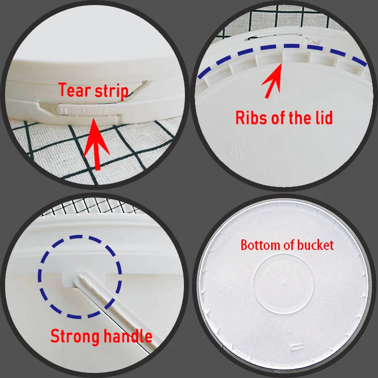 Anaheim Plastic Food Chilli Peper 10 Liter Pail Buckets with Lid