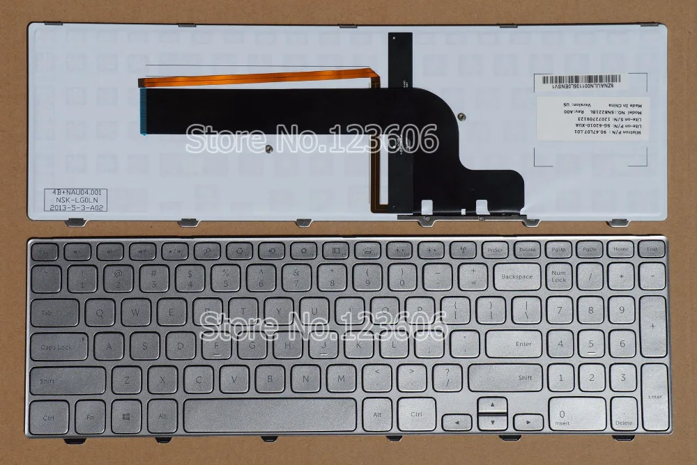 NEW For Dell Inspiron 15 7000 Series 7537 Keyboard Backlit US SILVERin Replacement Keyboards