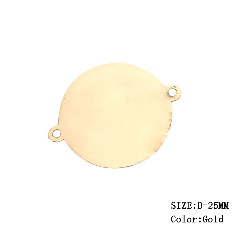  Engraved round gold name logo custom metal label tags plate for clothing